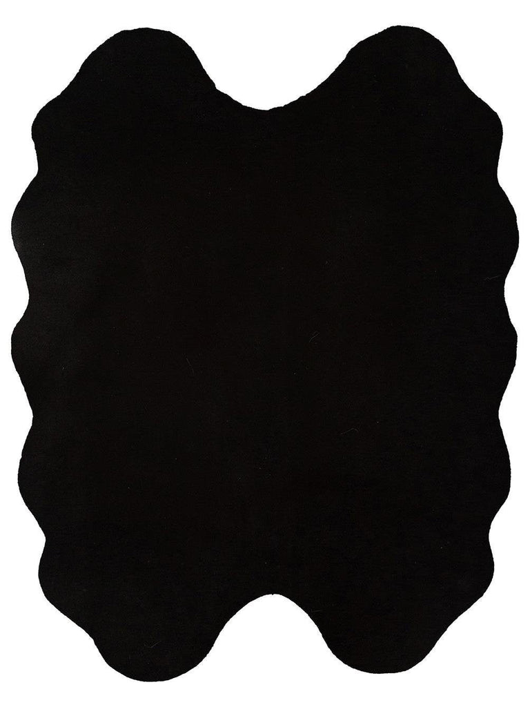 Bunny New Soft Texture Long Hair Washable Rabbit Pelt BLACK QUARD N