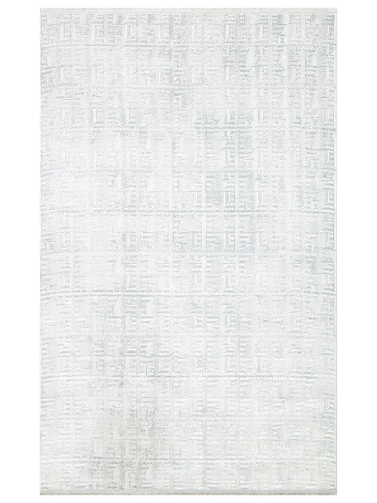 Smooth Washable Non-Slip Shiny Living Room Hallway Thin Weave Modern Carpet 109 CREAM GREY