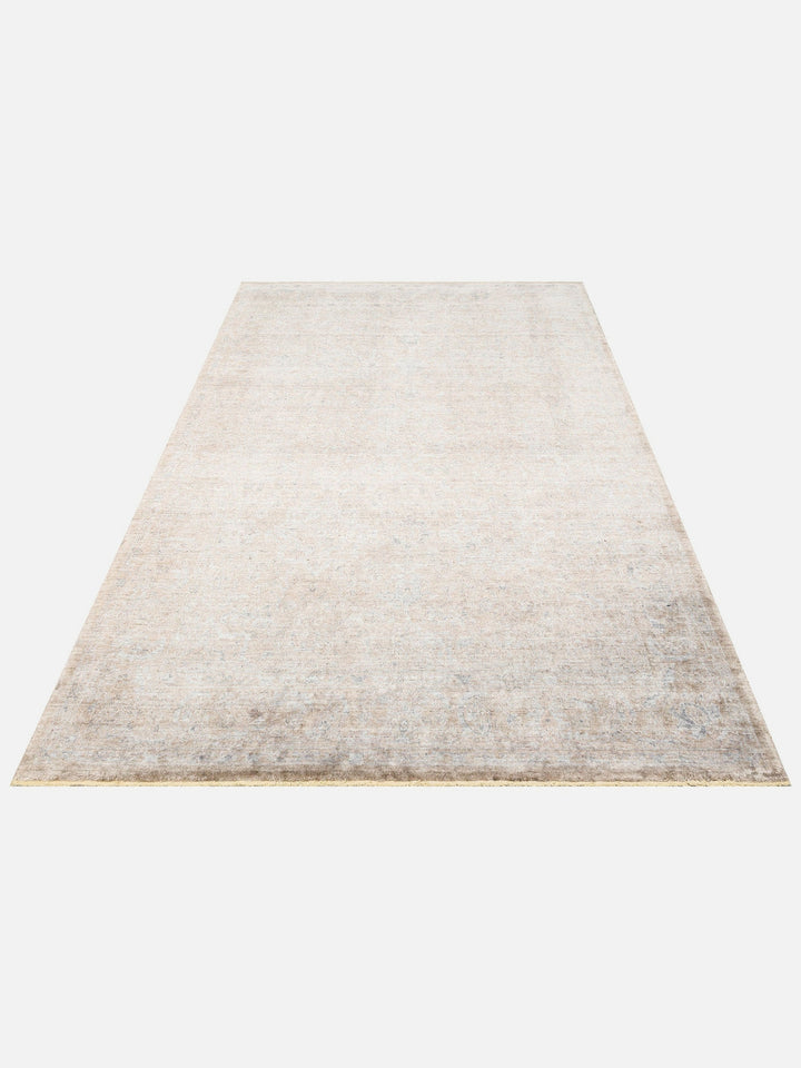 Çırağan %100 Naturel Özel Işıltılı El Emeği ile Özel Tezgahlarda Üretilen TENCEL™ Uşak Halısı 02 BEG - Carpetdocia