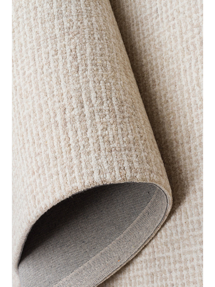 Dublin Serie Woll- und Baumwollmischung handgeknüpfter Teppich NATURAL