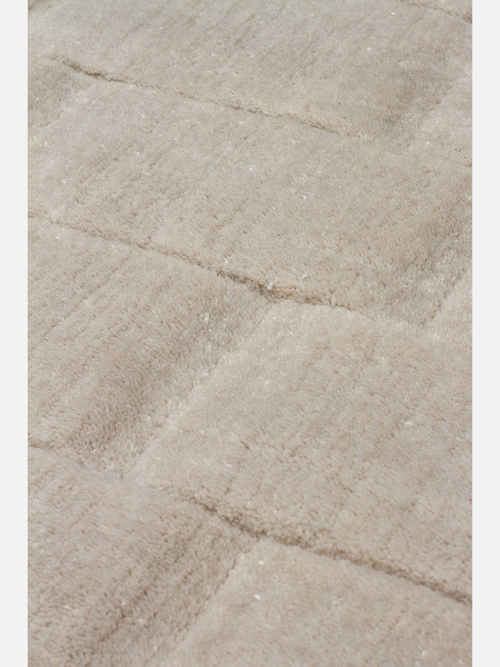 Fluffy Serisi 3D Oyma El Dokuma Salon Oturma Odası Yatak Odası Koridor Antre Modern Halı SILVER - Carpetdocia