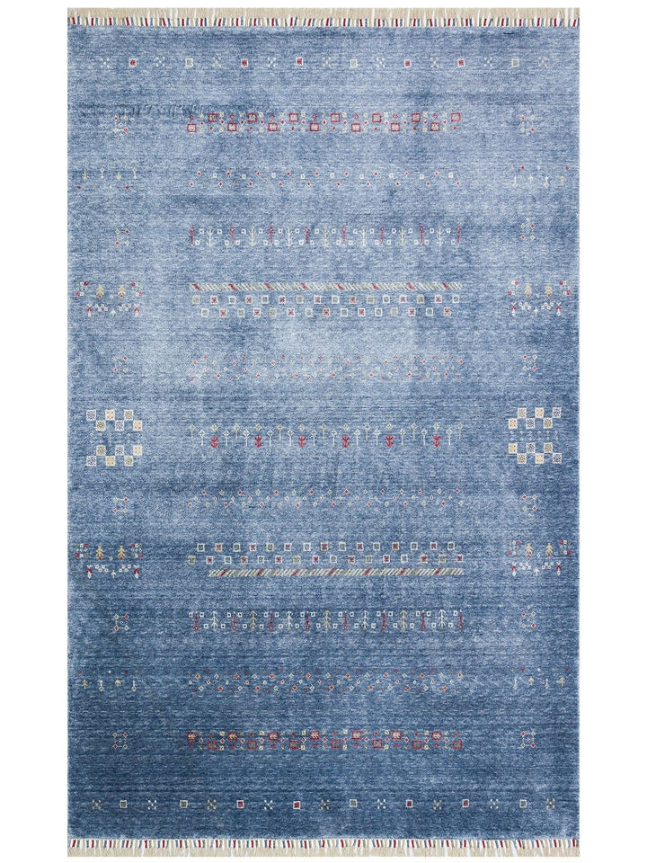 Oushak Carnaval 100% Natural Easy to Clean Handcrafted TENCEL™ Modern Uşak Carpet 06 BLUE