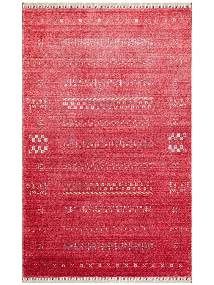Oushak Carnaval 100% Natural Easy to Clean Handcrafted TENCEL™ Modern Uşak Carpet 06 RED
