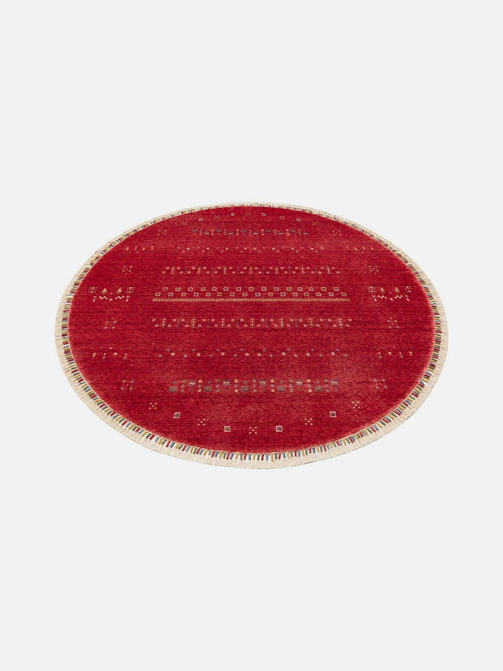Oushak Carnaval %100 Naturel Kolay Temizlenir El Emeğiyle Üretilen TENCEL™ Modern Uşak Halısı 06 RED Q - Carpetdocia