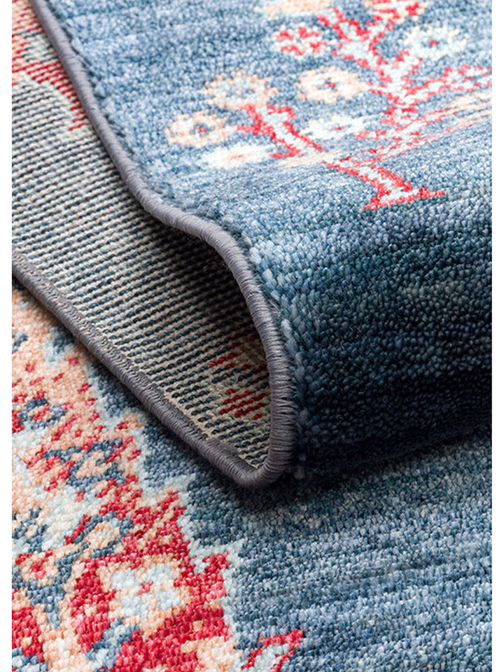 Oushak Carnaval 100% Natural Easy to Clean Handcrafted TENCEL™ Modern Uşak Rug 08 NAVY TURQUOISE