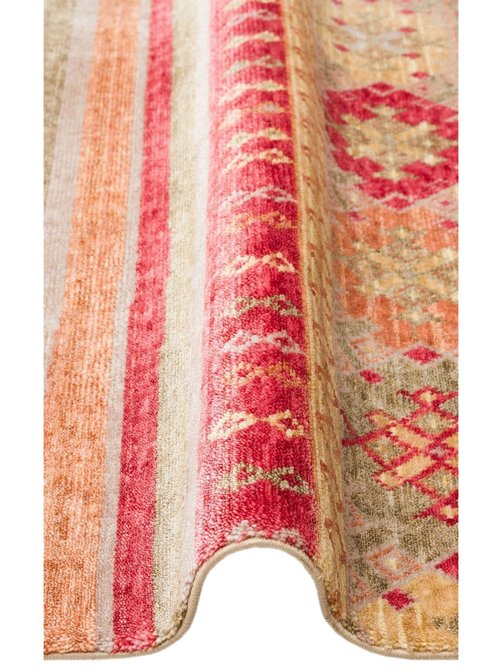 Oushak Carnaval 100% Natural Easy to Clean Handcrafted TENCEL™ Modern Uşak Carpet 12 RED AUTUMN