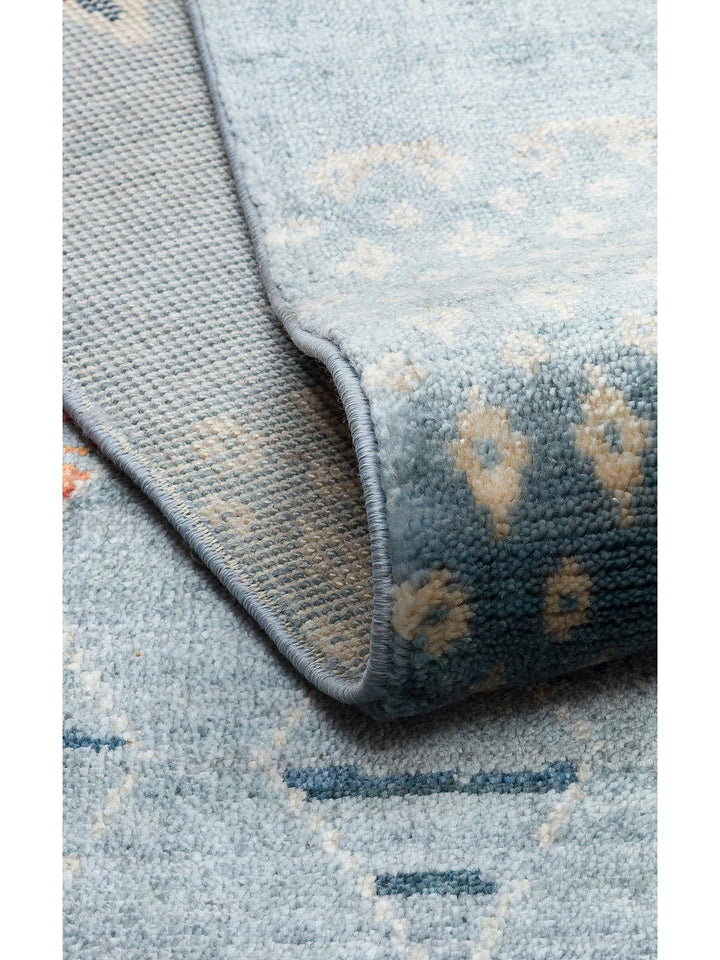 Oushak Carnaval 100% Natural Easy to Clean Handcrafted TENCEL™ Modern Uşak Carpet 15 AQUA MULTY