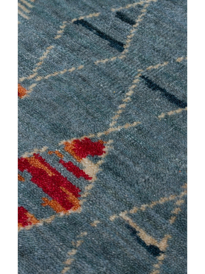 Oushak Carnaval 100% Natural Easy to Clean Handcrafted TENCEL™ Modern Uşak Carpet 15 AQUA MULTY