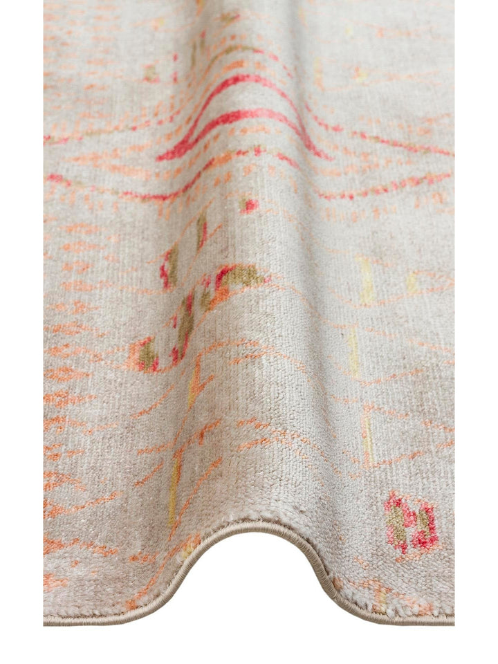 Oushak Carnaval 100% Natural Easy to Clean Handcrafted TENCEL™ Modern Uşak Carpet 15 BEIGE AUTUMN