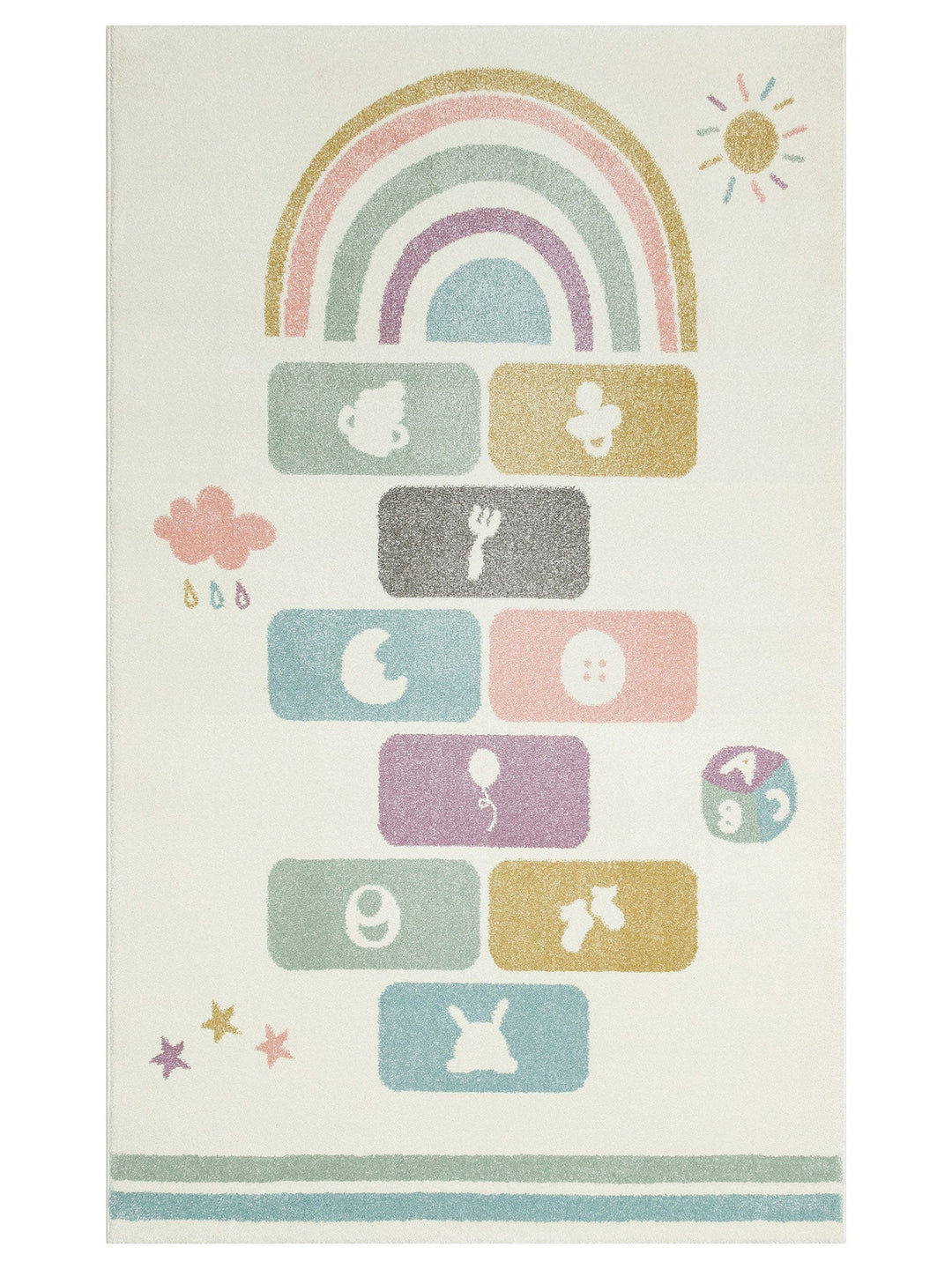 Carpetdocia Kids Eğlenceli Sek Sek Temalı Çocuk Halısı 25 PASTEL - Carpetdocia