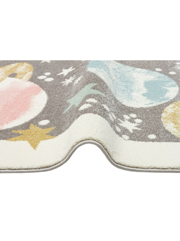 Carpetdocia Kids Eğlenceli Uzay ve Gezengen Temalı Çocuk Halısı 23 PASTEL - Carpetdocia