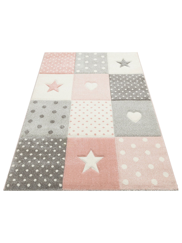 Carpetdocia Kids Eğlenceli Çocuk Halısı 05 GREY PINK - Carpetdocia