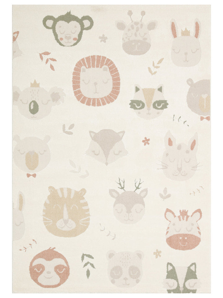Carpetdocia Kids Pastel Renkli Hav ve Toz Vermeyen Çocuk Halısı 04 CREAM MULTY - Carpetdocia