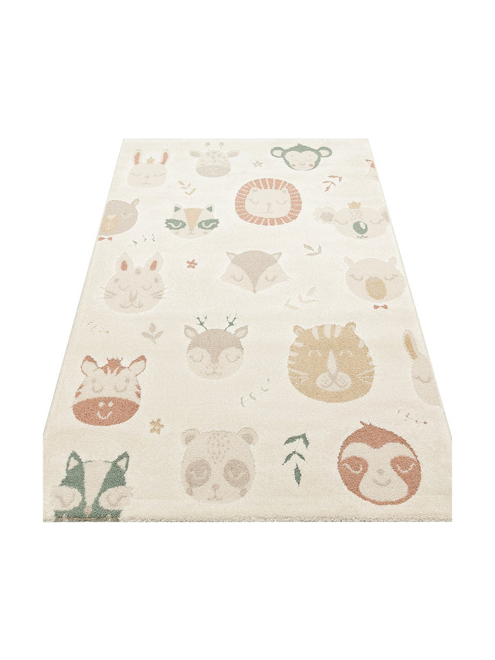 Carpetdocia Kids Pastel Renkli Hav ve Toz Vermeyen Çocuk Halısı 04 CREAM MULTY - Carpetdocia