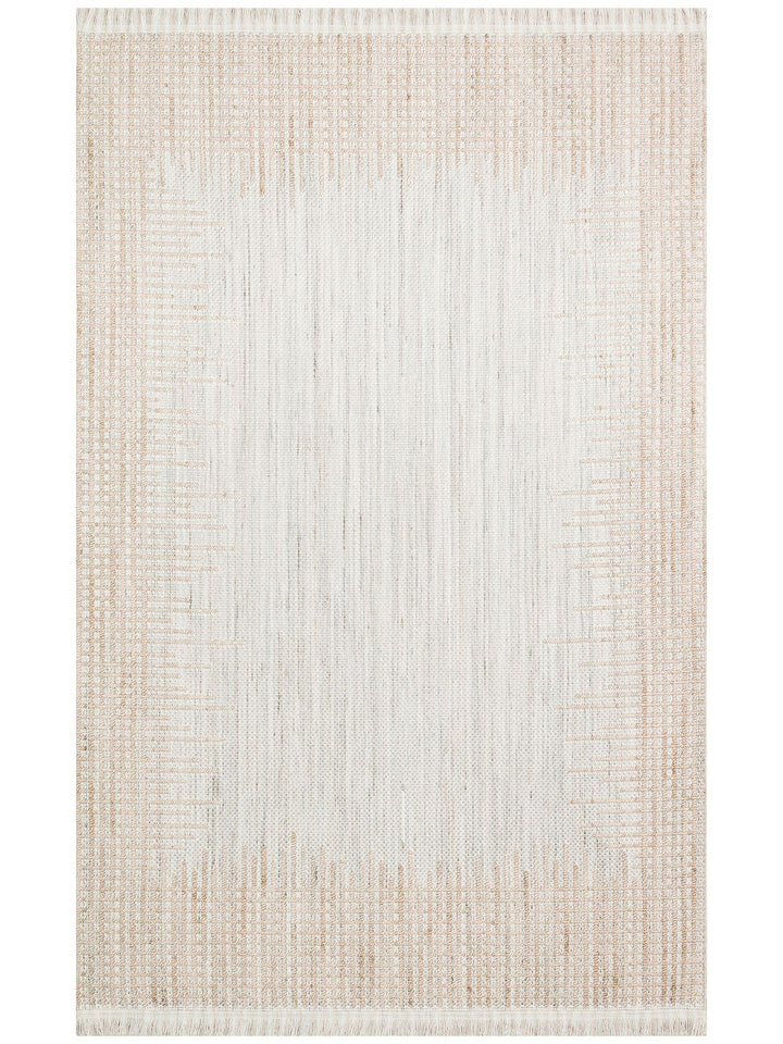 Comfy Modern Desenli Oturma Odası Koridor Antre Yatak Odası Örgü Dokuma Halı 01 GREY BEIGE - Carpetdocia
