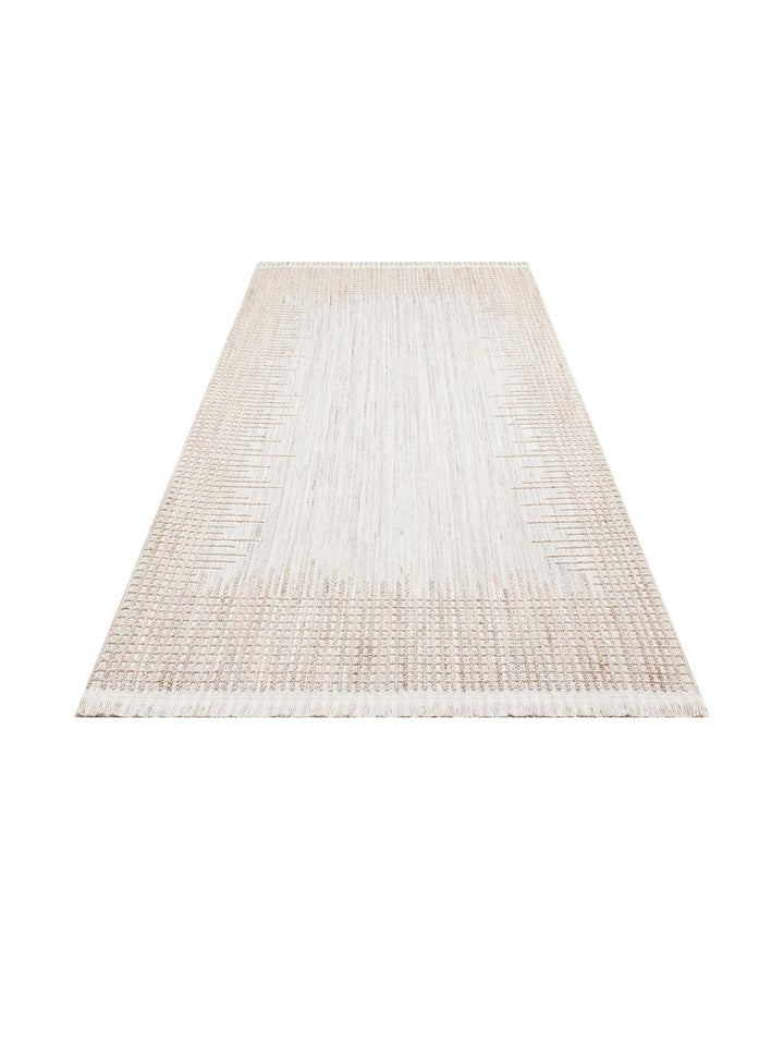 Comfy Modern Desenli Oturma Odası Koridor Antre Yatak Odası Örgü Dokuma Halı 01 GREY BEIGE - Carpetdocia