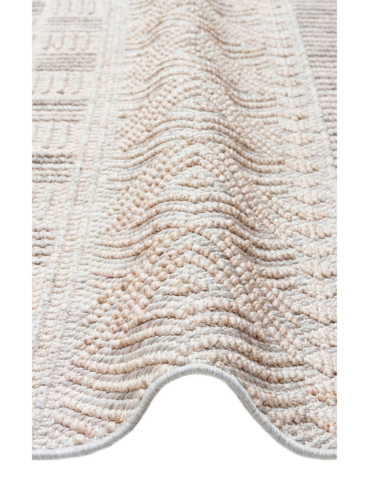 Comfy Modern Desenli Oturma Odası Koridor Antre Yatak Odası Örgü Dokuma Halı 02 GREY BEIGE - Carpetdocia