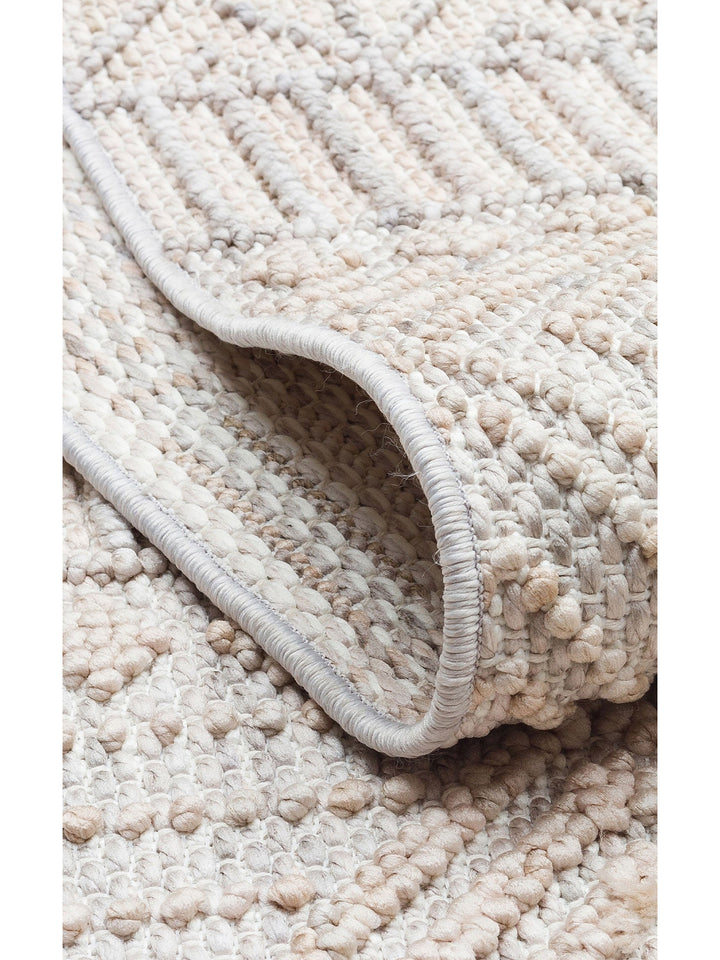 Comfy Modern Desenli Oturma Odası Koridor Antre Yatak Odası Örgü Dokuma Halı 02 GREY BEIGE - Carpetdocia