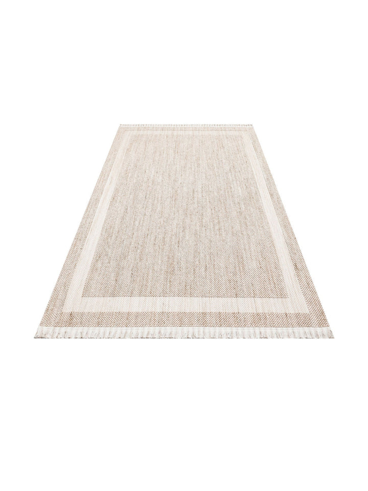 Comfy Modern Desenli Oturma Odası Koridor Antre Yatak Odası Örgü Dokuma Halı 05 BEIGE - Carpetdocia
