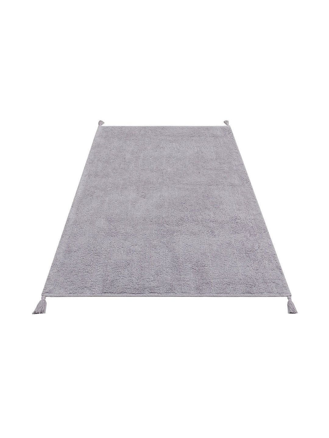 Cotton Baby %100 Naturel Pamuk Yıkanabilir Kaymaz Tabanlı Bebek Halısı PLAIN GREY - Carpetdocia
