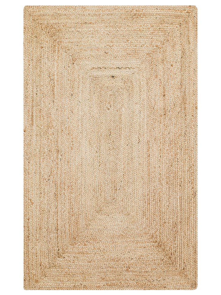 Crown Jüt %100 Naturel El Dokuma Oturma Odası Koridor Antre Mutfak Balkon Hasır Halı 10 NATURAL - Carpetdocia