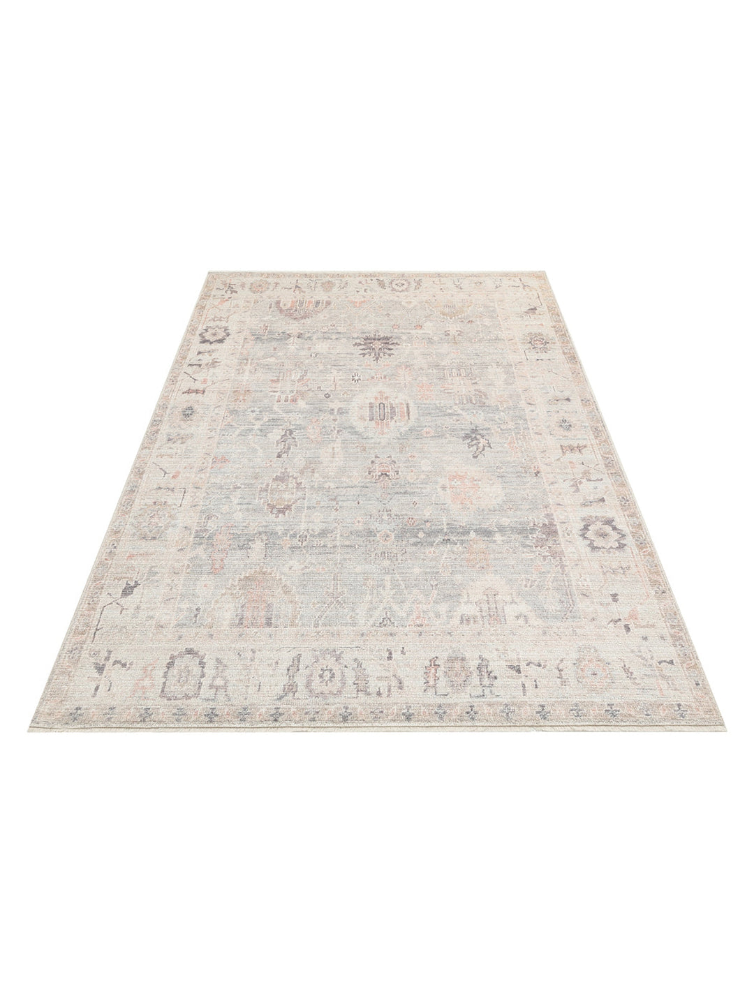 Floransa Serisi Pastel Tonlara Sahip Vintage Desenli Şık Halı 02 SKY - Carpetdocia
