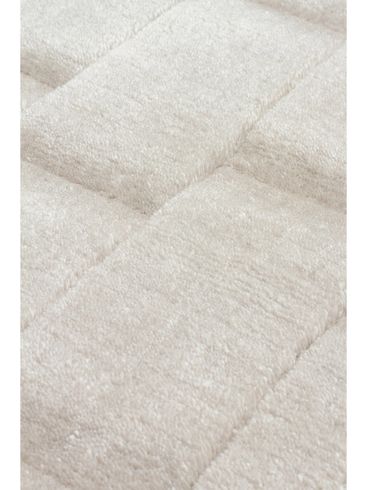 Fluffy Serisi 3D Oyma El Dokuma Salon Oturma Odası Yatak Odası Koridor Antre Modern Halı SILVER - Carpetdocia