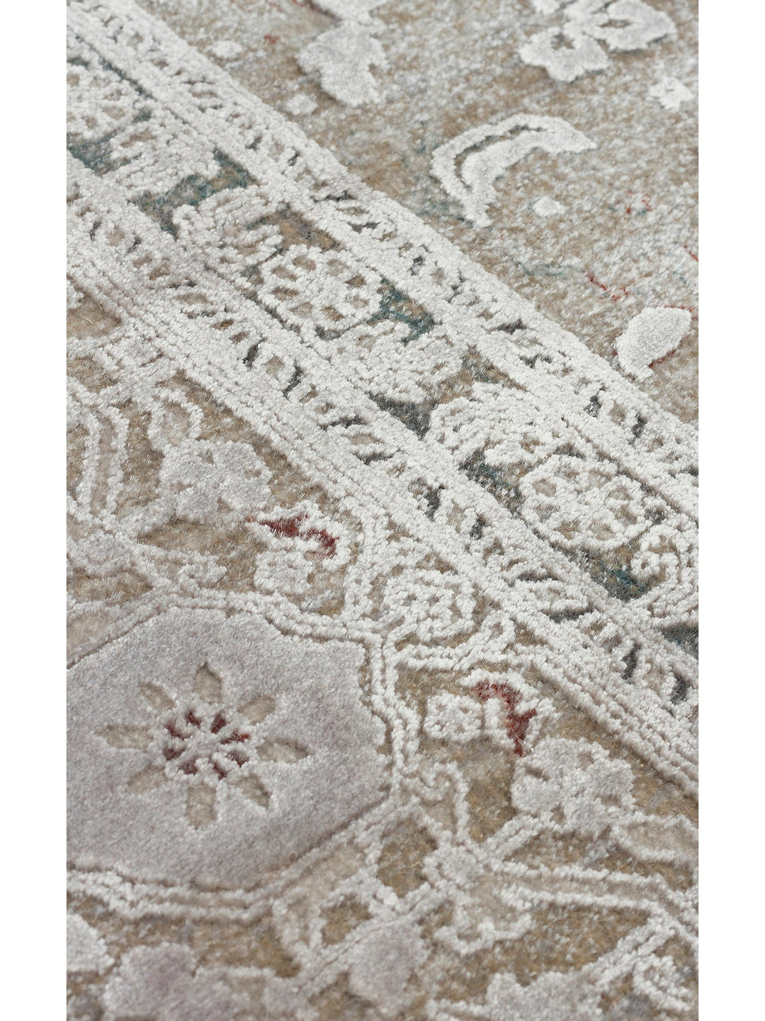 Golden Serisi %100 Naturel Yumuşak Dokulu Vintage Esintilere Sahip Sık Dokuma Salon Halısı 02 GREY - Carpetdocia