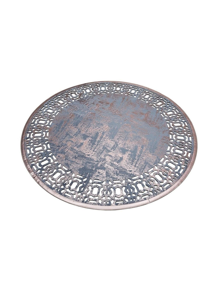 Gravür Klasik Ve Modern İşleme ve Oymaya Sahip Parlak Bordürlü Suni Deri Halı 03 MARINE BRONZE Q - Carpetdocia
