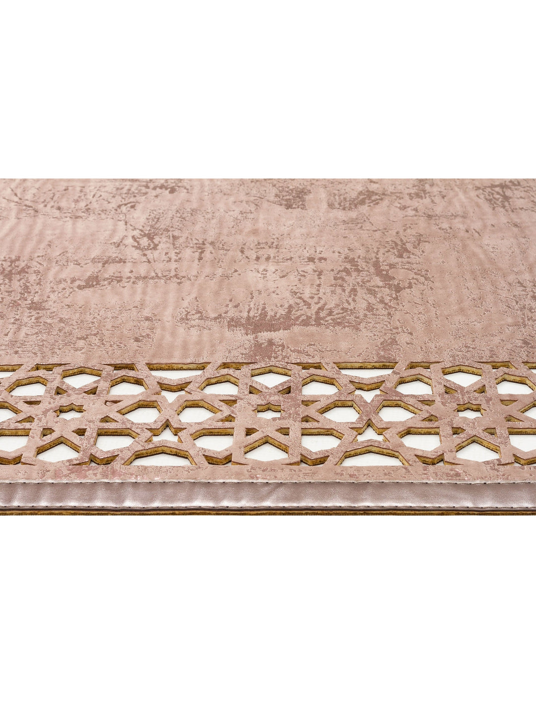 Gravür Klasik Ve Modern İşleme ve Oymaya Sahip Parlak Bordürlü Suni Deri Halı 04 VIZON BRONZE - Carpetdocia