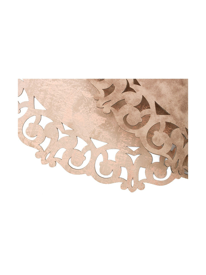 Gravür Klasik Ve Modern İşleme ve Oymaya Sahip Parlak Bordürlü Suni Deri Halı 05 BEIGE COPPER Q - Carpetdocia
