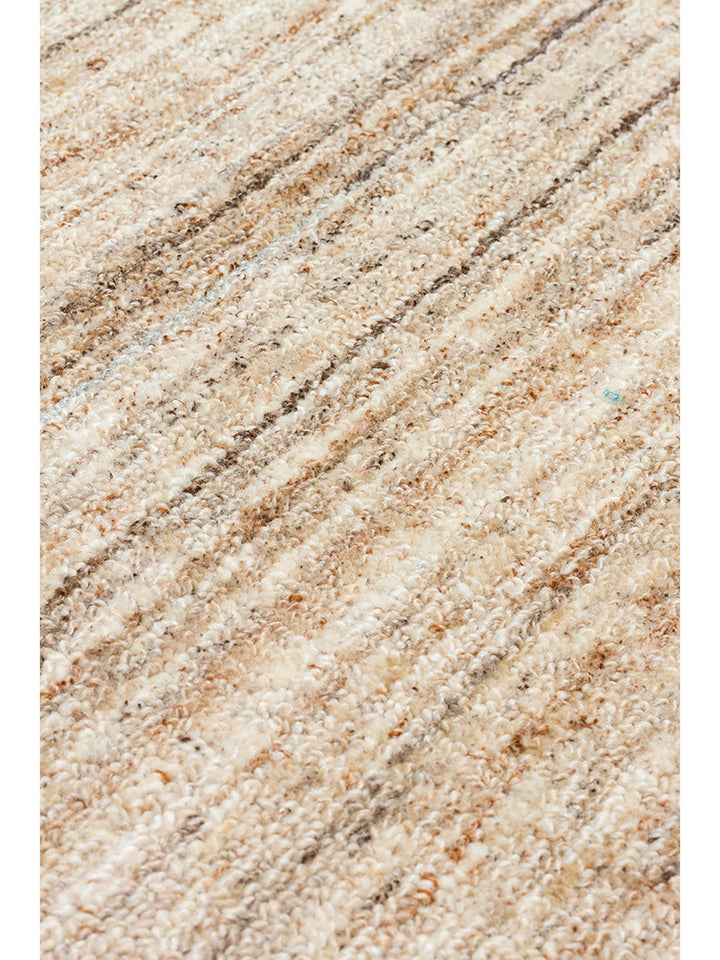 Helsinki Serisi %100 Naturel Yün ve Viskon El Dokuma Modern İskandinav Salon Oturma Odası Halı BEIGE - Carpetdocia