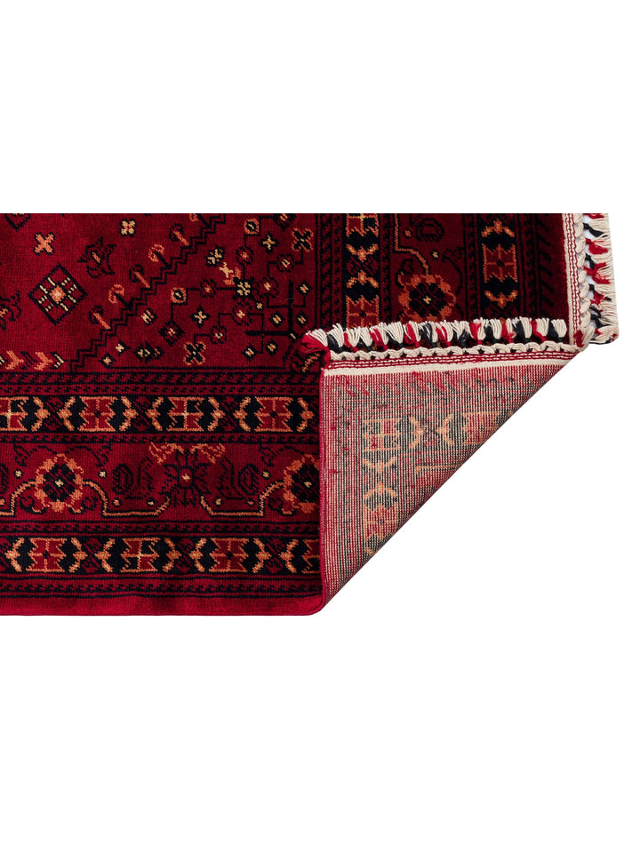 Kabil Afgan Yağcıbedir Desenli El Emeğiyle Özel Tezgahlarda Üretilen Tensel Uşak Halısı 961 RED - Carpetdocia