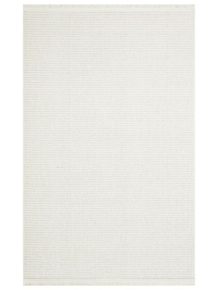 Mali Yumuşak Tuşeli Örgü Dokuma Oturma Odası Koridor Antre Yatak Odası Modern Halı PLAIN WHITE - Carpetdocia