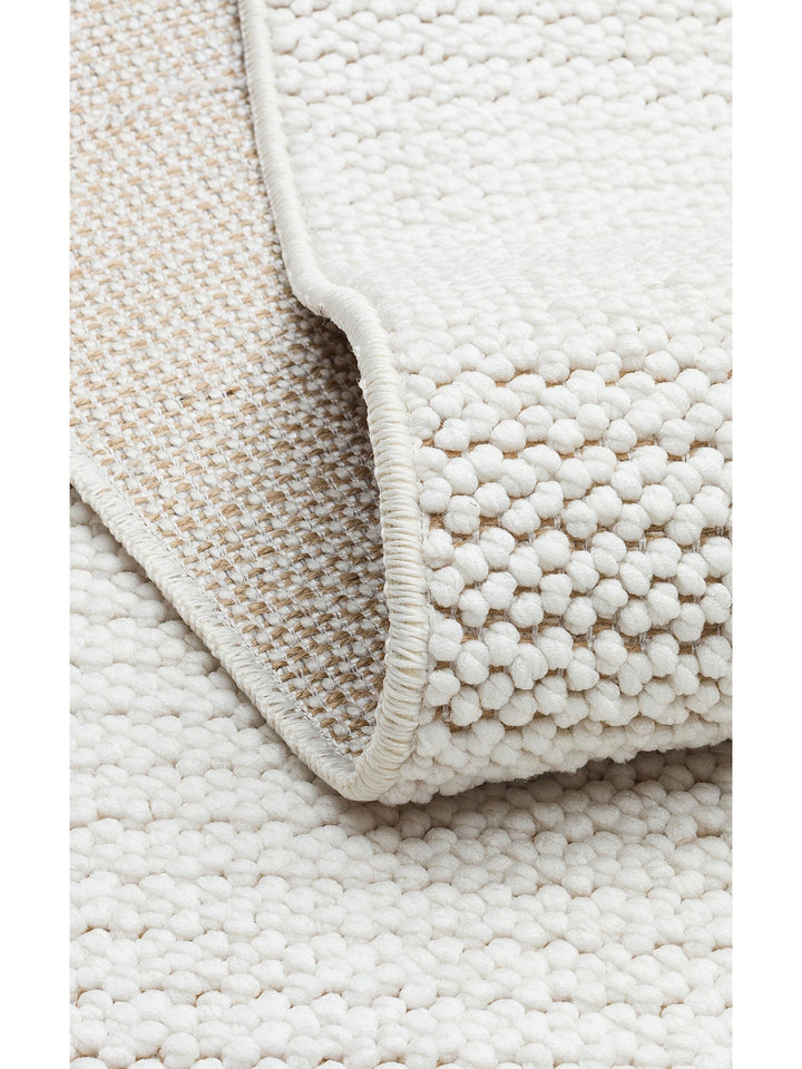 Mali Yumuşak Tuşeli Örgü Dokuma Oturma Odası Koridor Antre Yatak Odası Modern Halı PLAIN WHITE - Carpetdocia