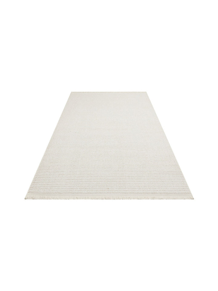 Mali Yumuşak Tuşeli Örgü Dokuma Oturma Odası Koridor Antre Yatak Odası Modern Halı PLAIN WHITE - Carpetdocia