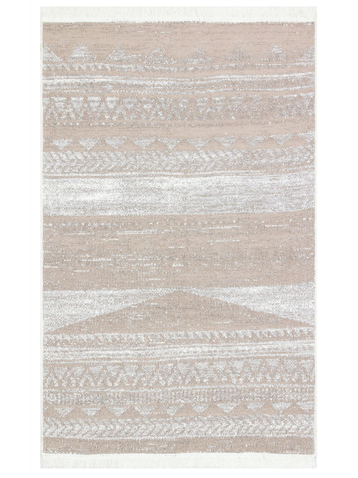 Maya %100 Naturel Pamuk Yıkanabilir Çift Taraflı Oturma Odası Mutfak Koridor Modern Kilim 06 NATURAL - Carpetdocia