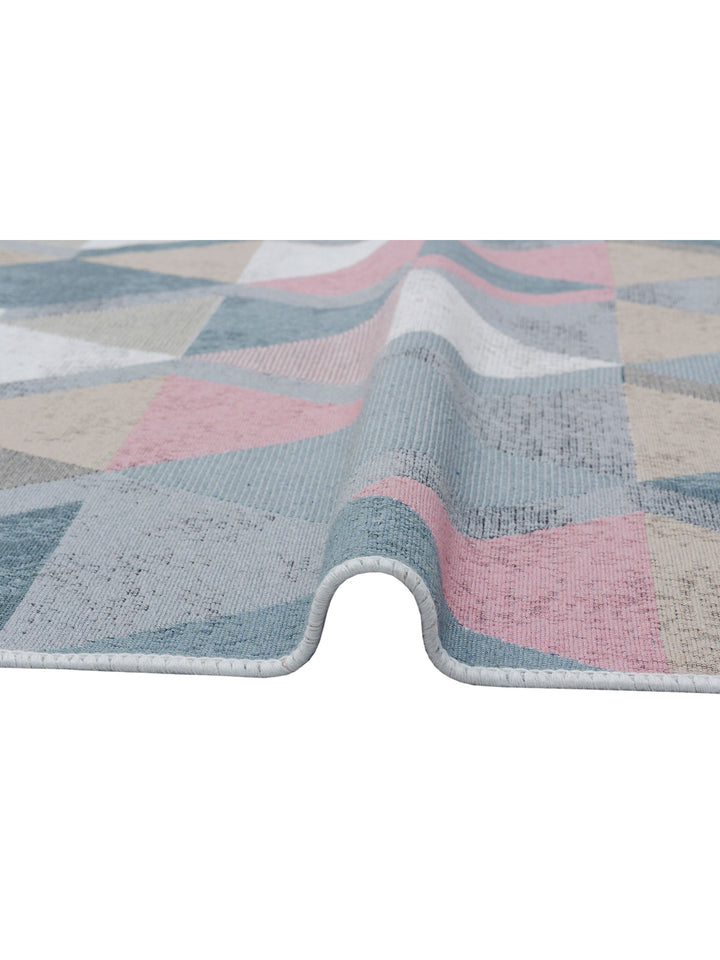 Maya %100 Naturel Pamuk Yıkanabilir Çift Taraflı Oturma Odası Mutfak Koridor Modern Kilim 10BLUPNK - Carpetdocia