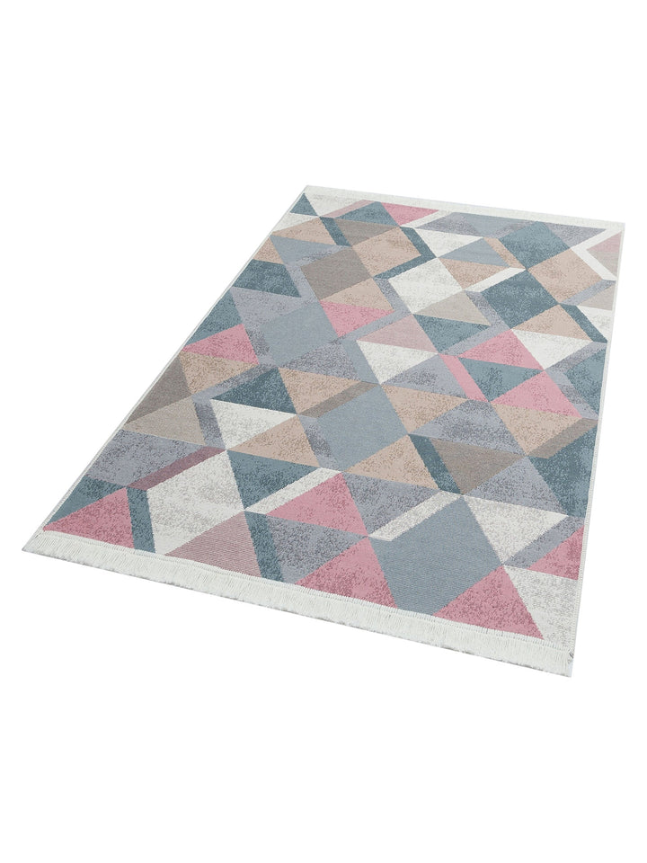 Maya %100 Naturel Pamuk Yıkanabilir Çift Taraflı Oturma Odası Mutfak Koridor Modern Kilim 10BLUPNK - Carpetdocia