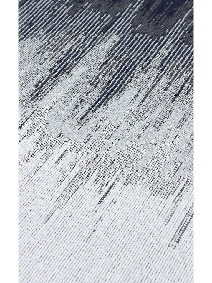 Maya %100 Naturel Pamuk Yıkanabilir Çift Taraflı Oturma Odası Mutfak Koridor Modern Kilim 40BLCKWHI - Carpetdocia