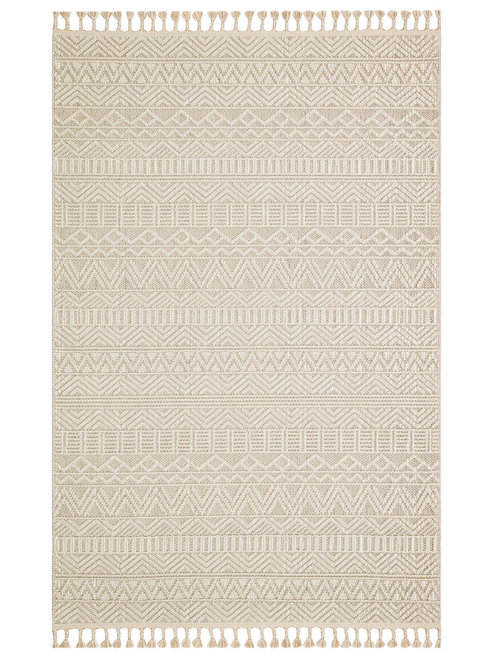 Ole Serisi Hasır Dokuma Oturma Odası Salon Koridor Antre Mutfak Modern İskandinav Halı 14 BEIGE - Carpetdocia