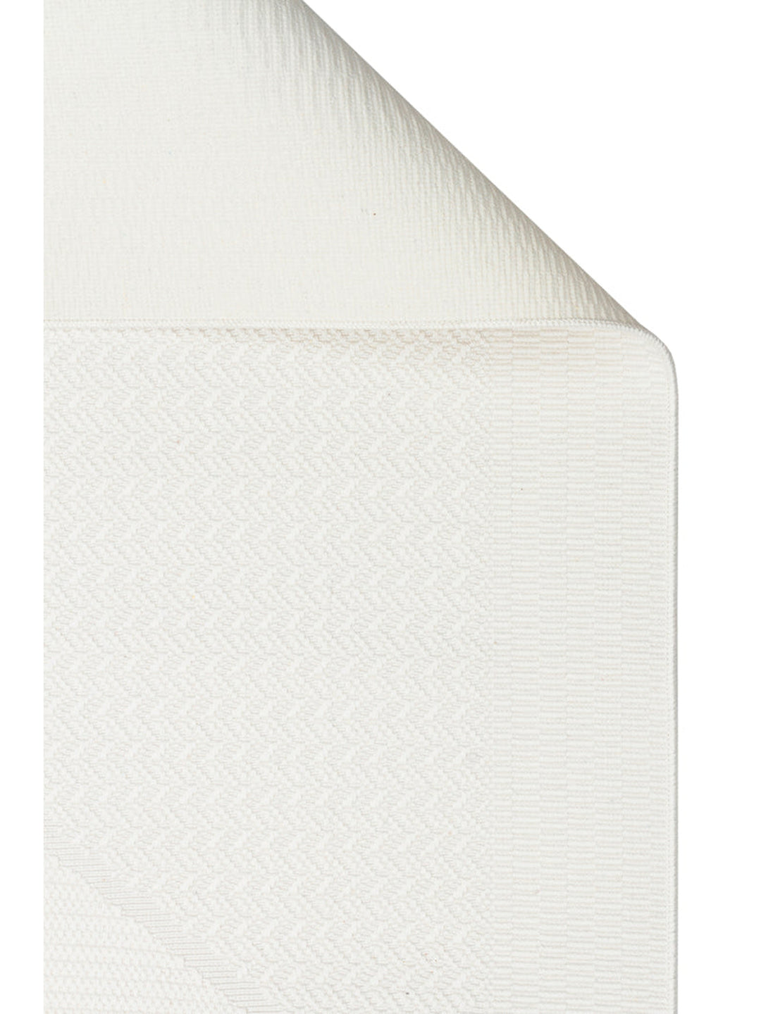 Resort Katlanabilir ve Yıkanabilir Şık Desenlere Sahip Düz Dokuma İnce Halı LUX 01 WHITE - Carpetdocia