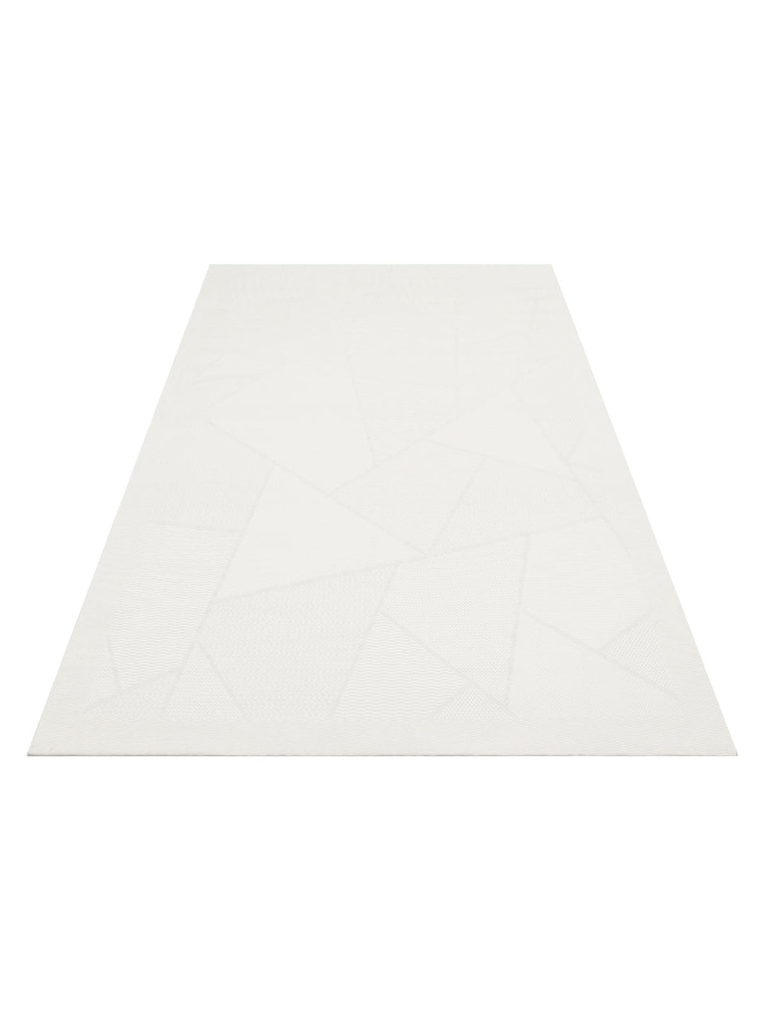 Resort Katlanabilir ve Yıkanabilir Şık Desenlere Sahip Düz Dokuma İnce Halı LUX 01 WHITE - Carpetdocia