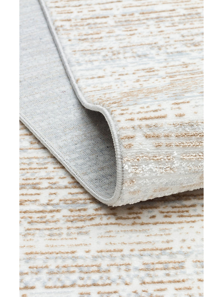 Smooth Yıkanabilir Kaymaz Parlak Oturma Odası Salon Koridor İnce Dokuma Modern Halı 101 BEIGE XW - Carpetdocia
