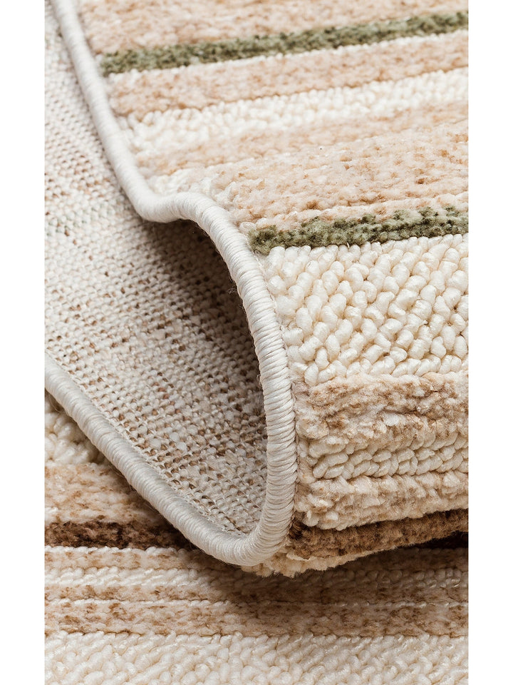 Style Hav Toz Vezmez Yumuşak Dokulu Oturma Odası Salon Koridor Antre Modern Halı 01 GREEN BROWN - Carpetdocia