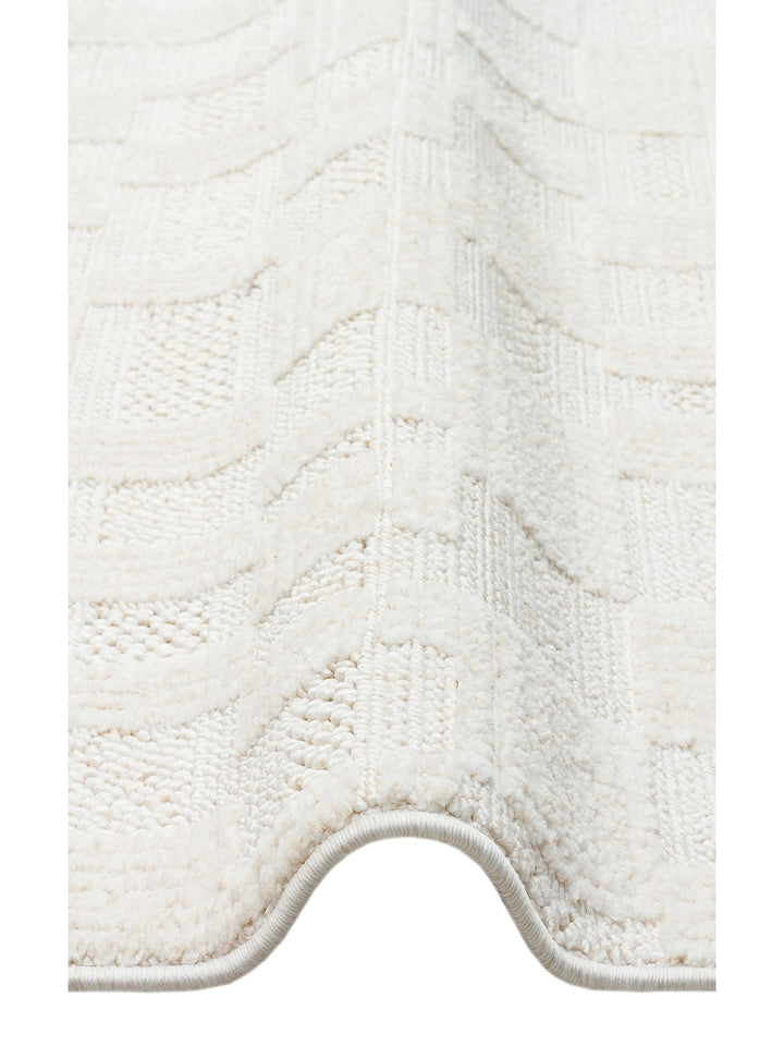 Style Hav Toz Vezmez Yumuşak Dokulu Oturma Odası Salon Koridor Antre Modern Halı 02 WHITE - Carpetdocia