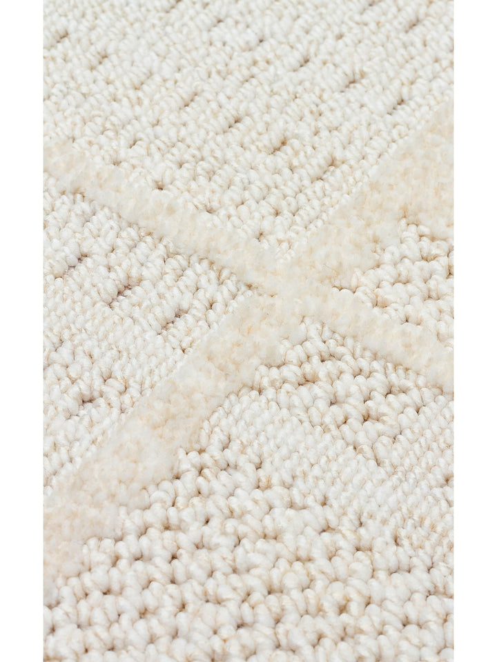 Style Hav Toz Vezmez Yumuşak Dokulu Oturma Odası Salon Koridor Antre Modern Halı 03 WHITE - Carpetdocia