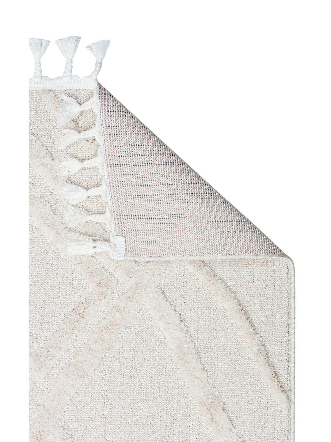Tabasco Serisi Etnik Desenli Oturma Odası Salon Koridor Antre Modern İskindinav Halı TAB 03 WHITE - Carpetdocia