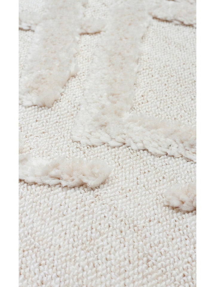 Tabasco Serisi Etnik Desenli Oturma Odası Salon Koridor Antre Modern İskindinav Halı TAB 03 WHITE - Carpetdocia
