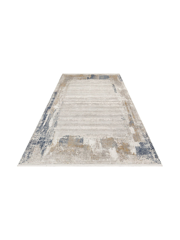 Tango Parlak Şık ve Modern Sıkı Dokuma Salon Halısı 01 CREAM GREY - Carpetdocia